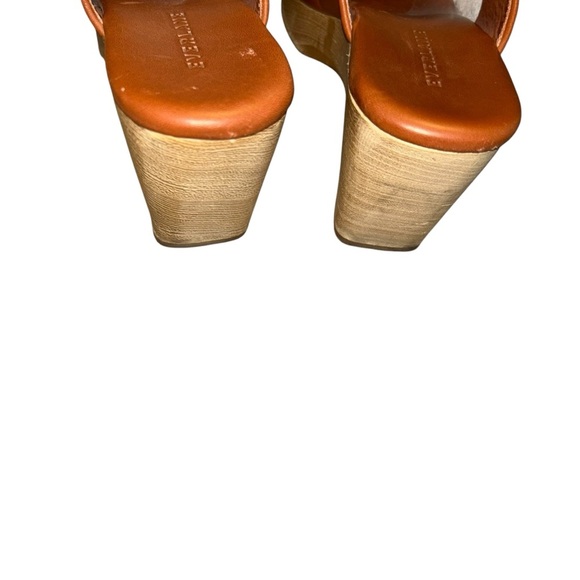 Everlane Shoes The Clog Sandals Tan brown Leather Heels Platform Slip On size 6 - Picture 5 of 6